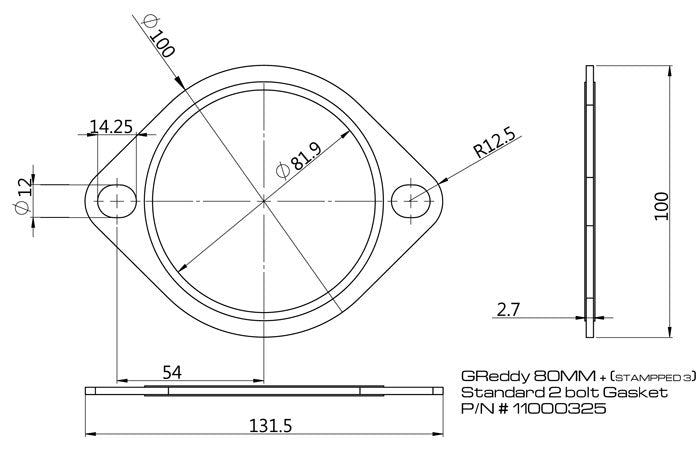 80mm Exhaust System Gasket