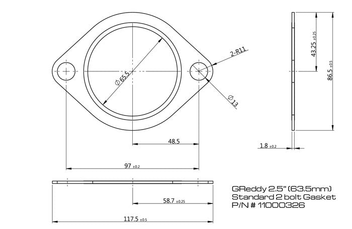 2.5" Exhaust System Gasket