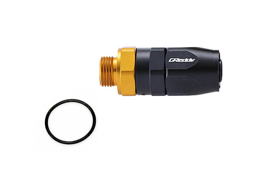 GReddy low-profile proprietary M18 x P1.5 O-ring direct -10 male Swivel Hose End(s) - Black / Gold anodized