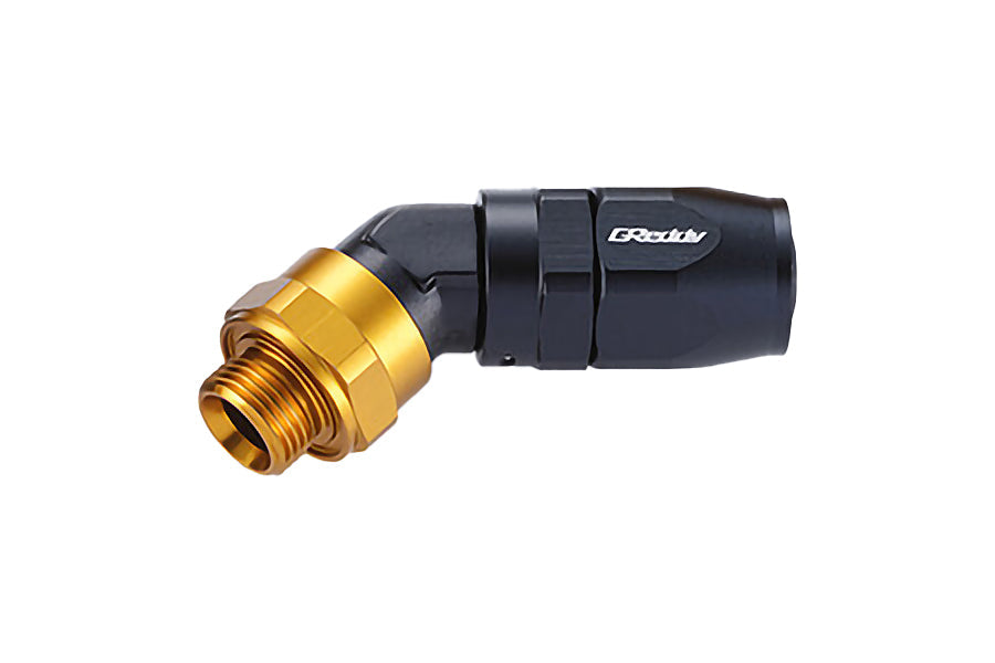 GReddy low-profile proprietary M18 x P1.5 O-ring direct -10 male Swivel Hose End(s) - Black / Gold anodized