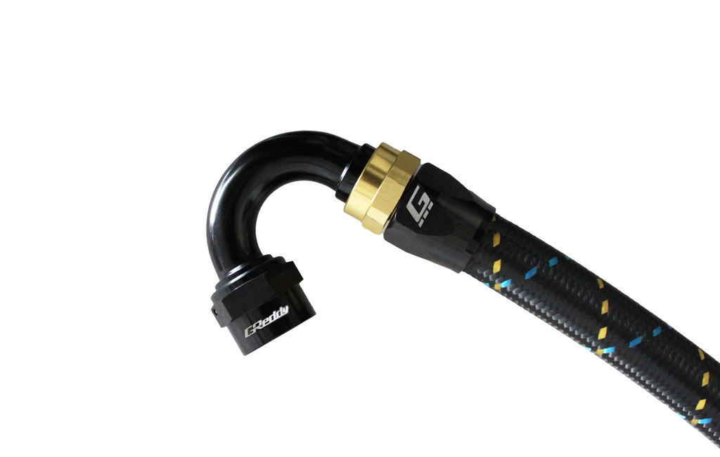 GReddy -04 AN Swivel Hose Ends - Black / Gold