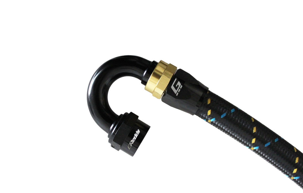 GReddy -04 AN Swivel Hose Ends - Black / Gold