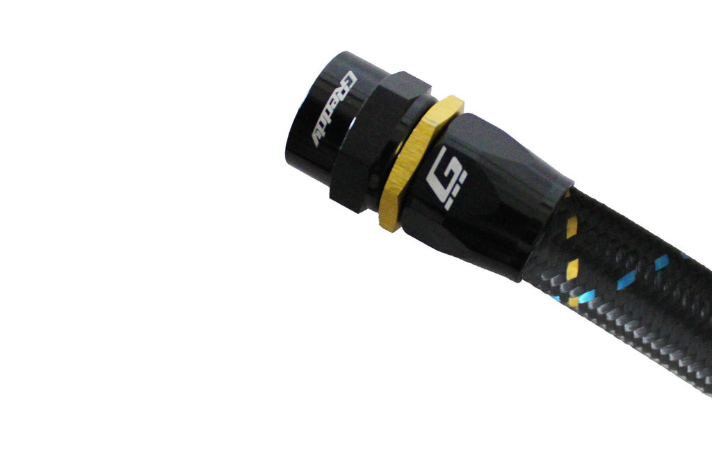 GReddy -12 AN Swivel Hose Ends - Black / Gold