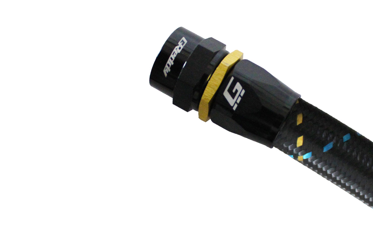 GReddy -12 AN Swivel Hose Ends - Black / Gold