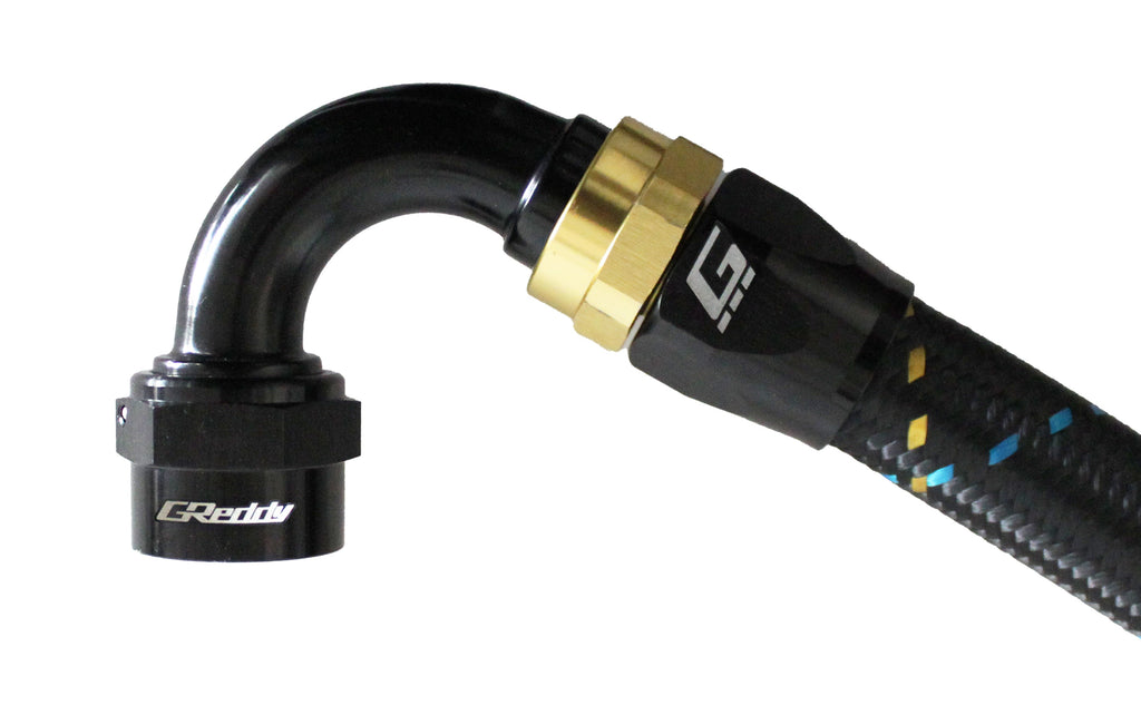 GReddy -12 AN Swivel Hose Ends - Black / Gold