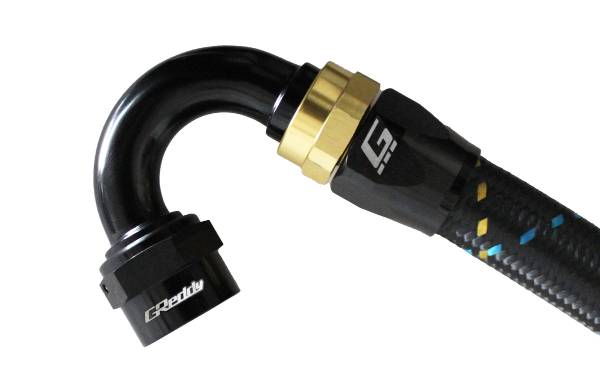GReddy -16 AN Swivel Hose Ends - Black / Gold
