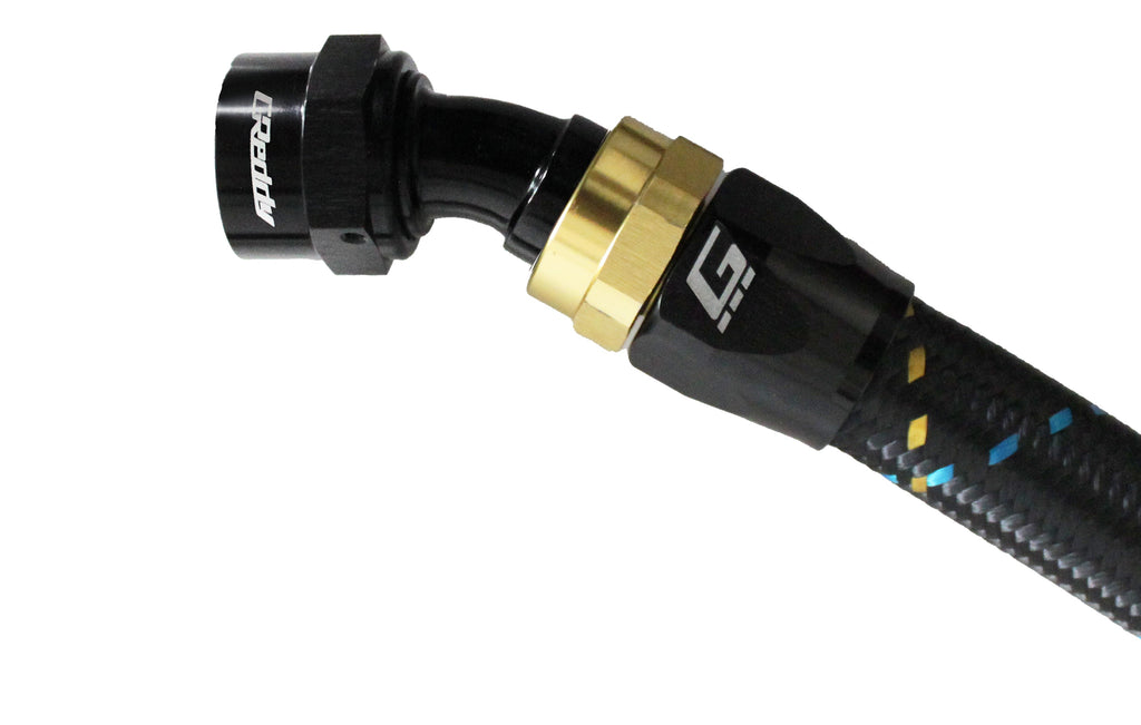 GReddy -12 AN Swivel Hose Ends - Black / Gold