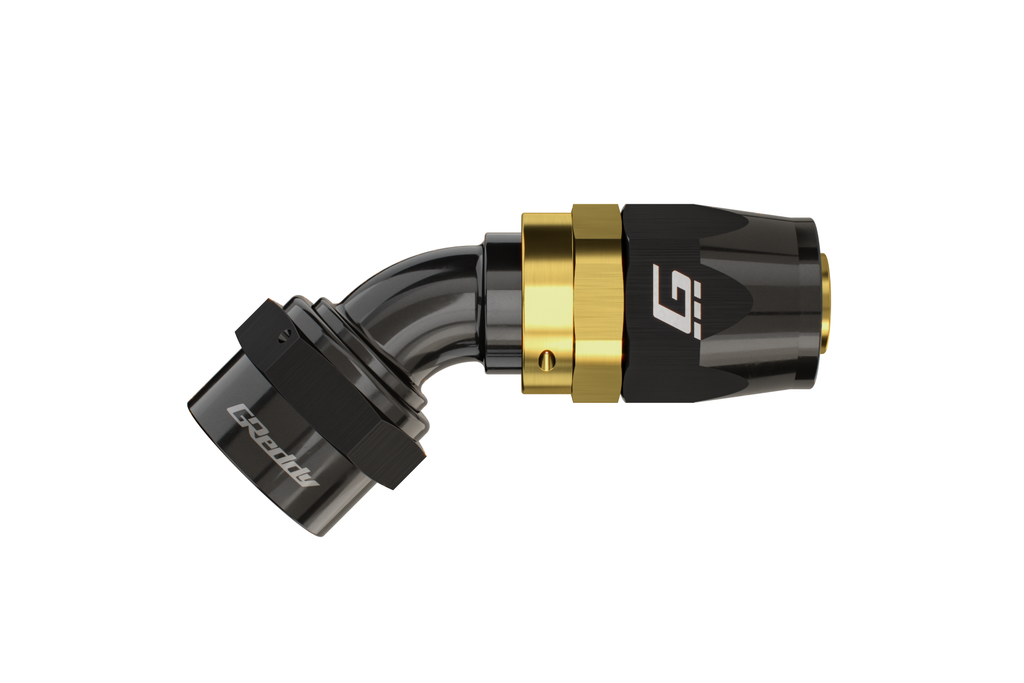 GReddy -12 AN Swivel Hose Ends - Black / Gold