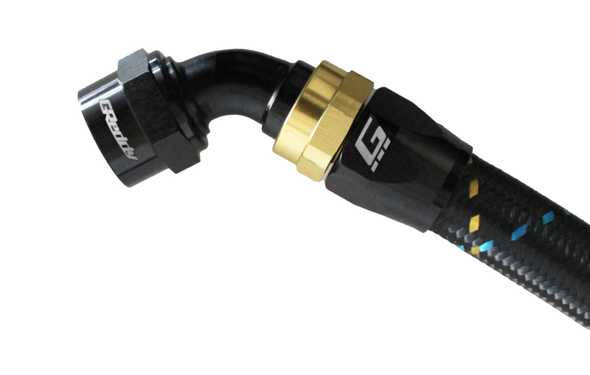 GReddy -16 AN Swivel Hose Ends - Black / Gold