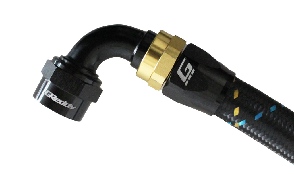 GReddy -16 AN Swivel Hose Ends - Black / Gold