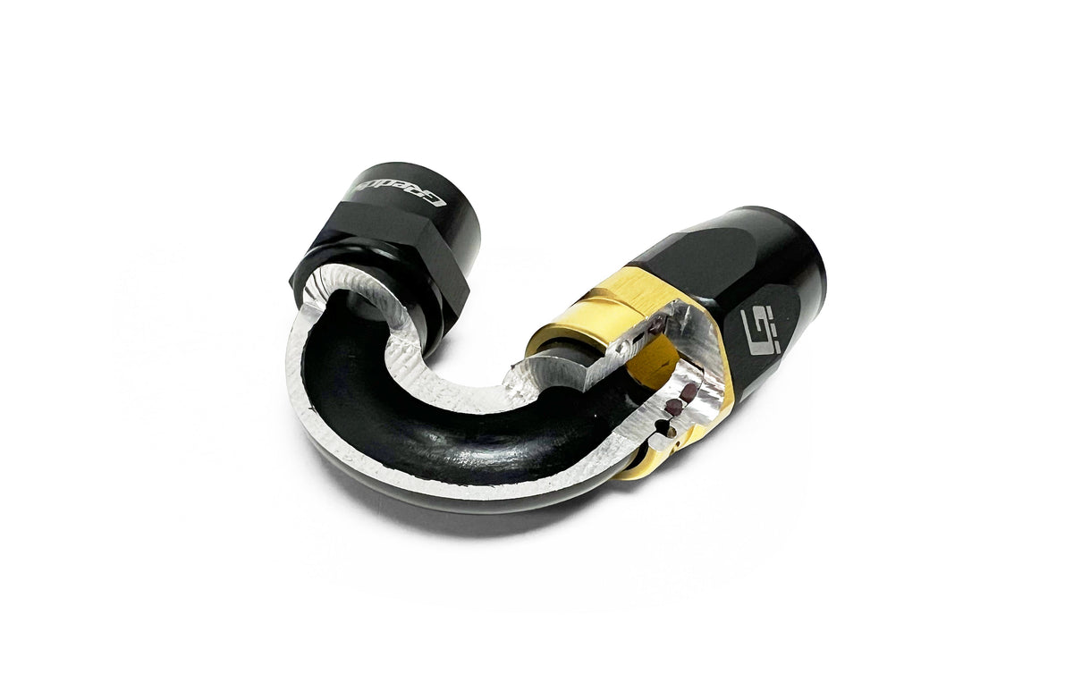 GReddy -16 AN Swivel Hose Ends - Black / Gold