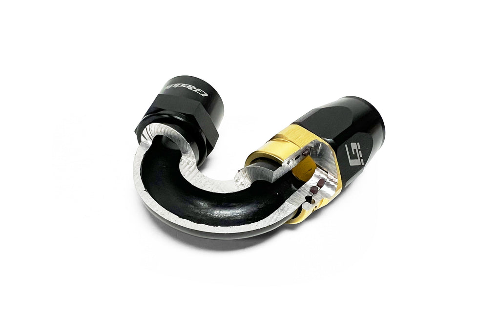 GReddy -12 AN Swivel Hose Ends - Black / Gold