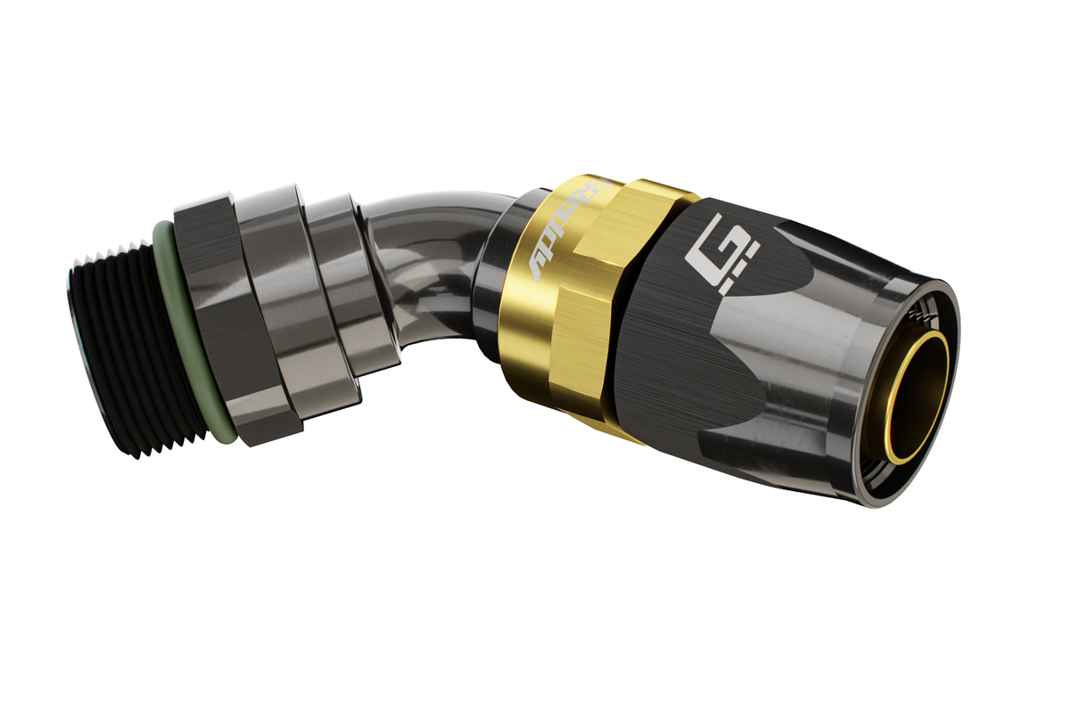 GReddy -12 ORB male Swivel Hose Ends - Black / Gold
