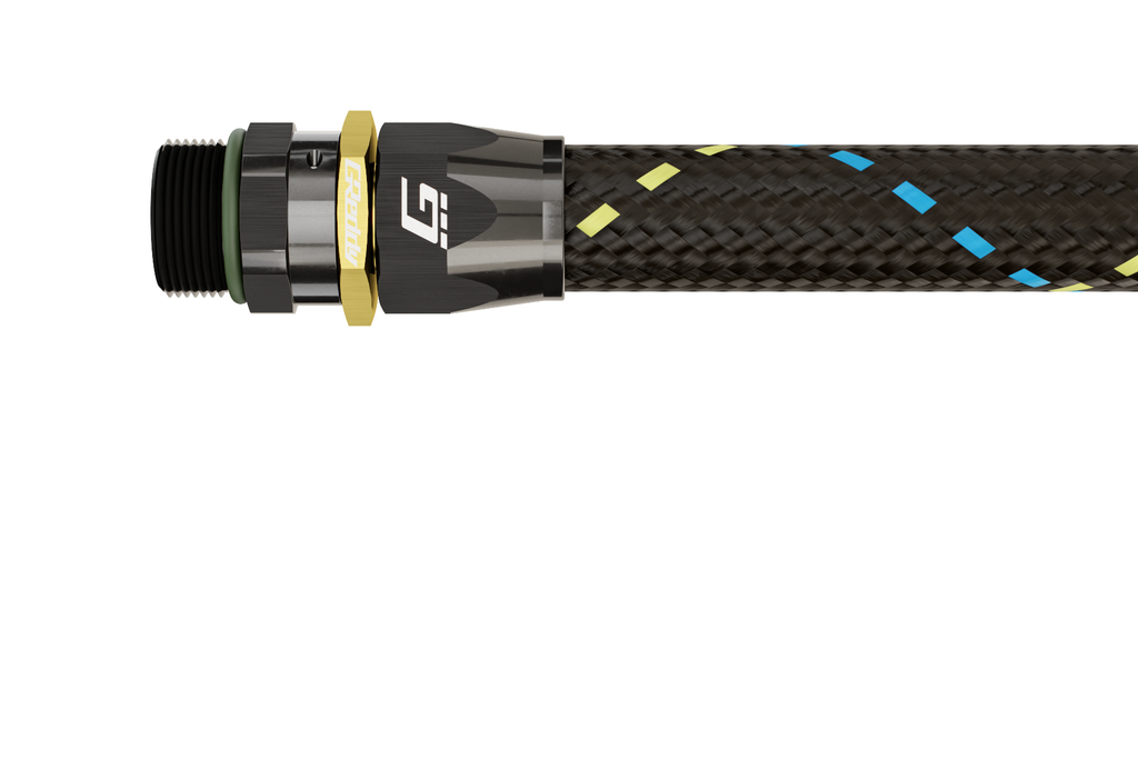 GReddy -12 ORB male Swivel Hose Ends - Black / Gold