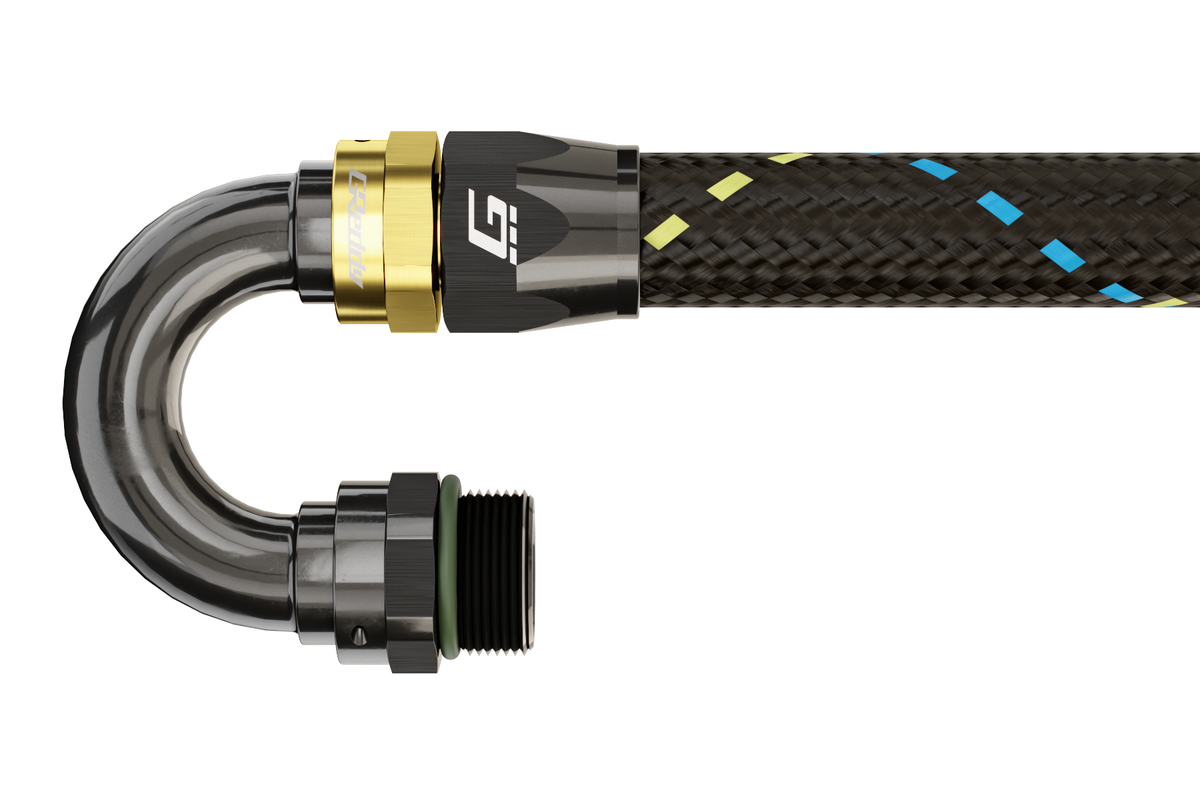 GReddy -08 ORB male Swivel Hose Ends - Black / Gold