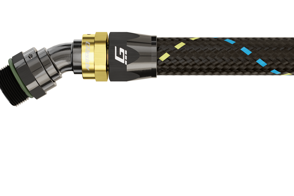 GReddy -12 ORB male Swivel Hose Ends - Black / Gold