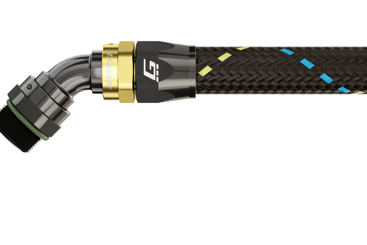 GReddy -12 ORB male Swivel Hose Ends - Black / Gold