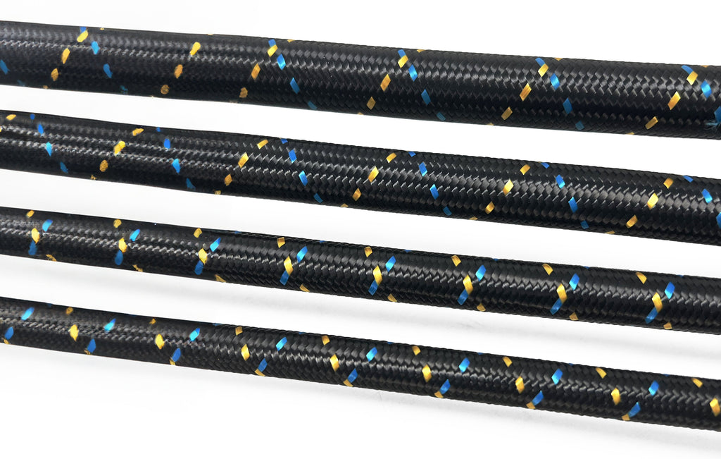 GReddy AN Nylon Braided Hose - Black / Gold / Blue