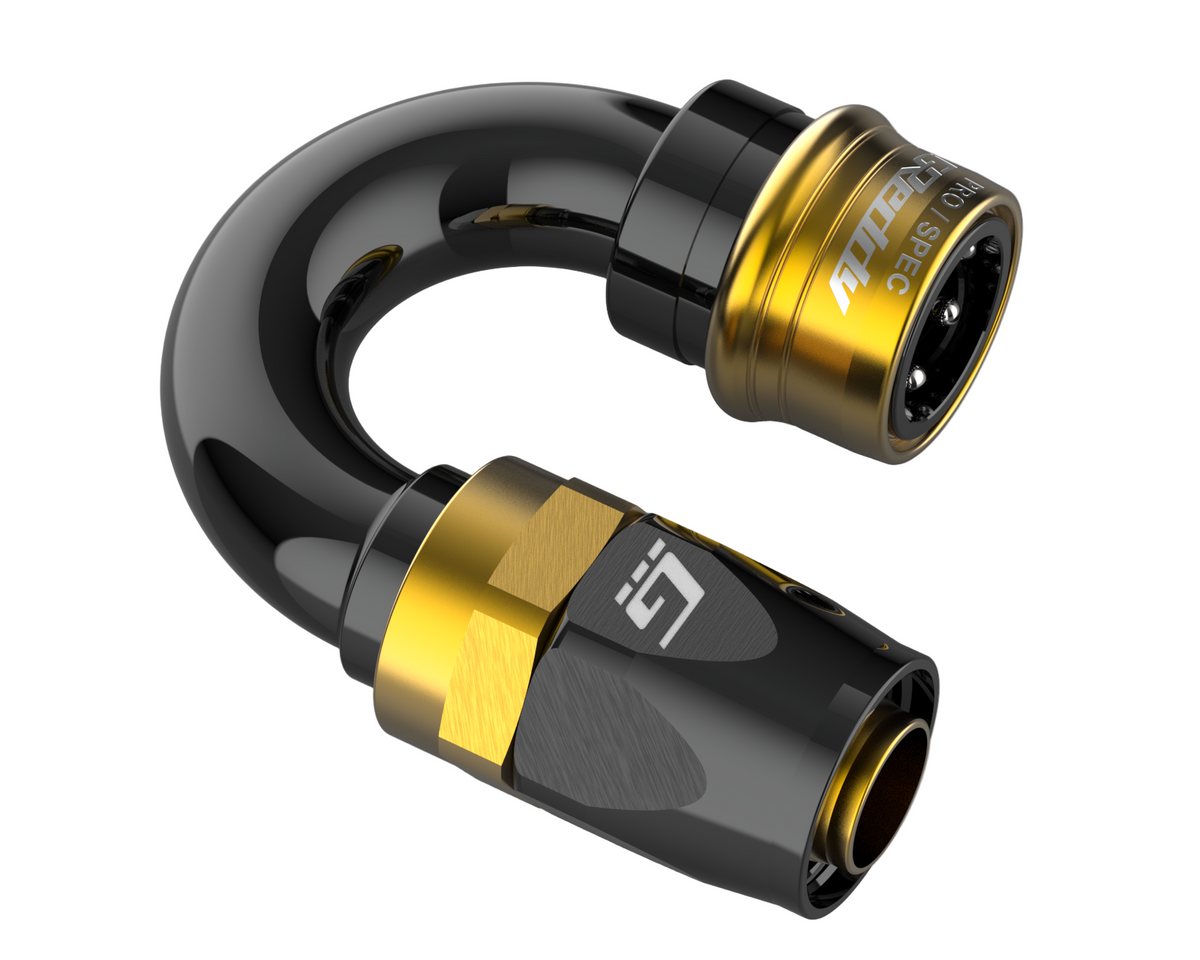 GReddy PRO/SPEC -16 Quick-Release Swivel Hose Ends - Black / Gold