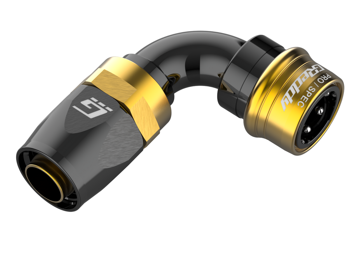 GReddy PRO/SPEC -20 Quick-Release Swivel Hose Ends - Black / Gold