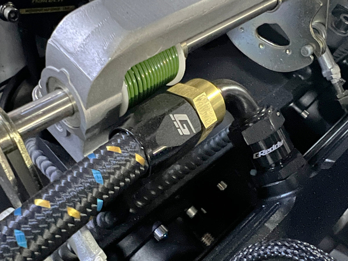 GReddy -12 AN Swivel Hose Ends - Black / Gold