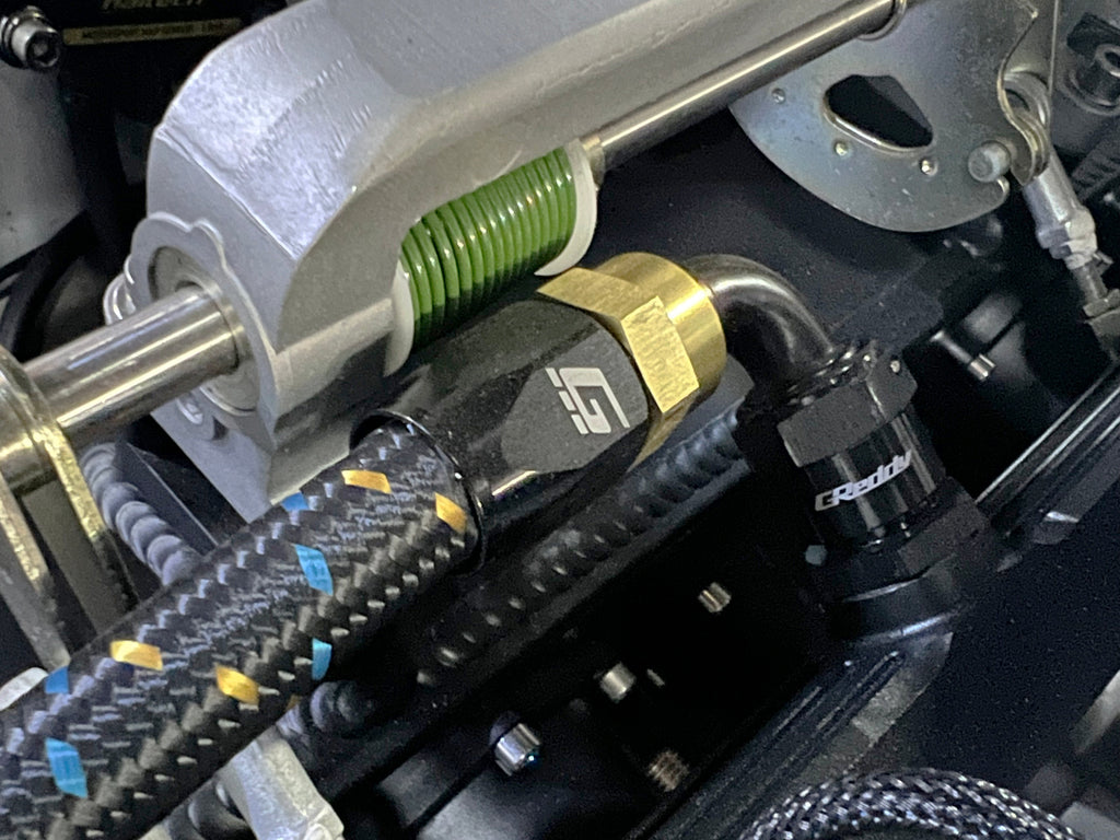 GReddy AN Nylon Braided Hose - Black / Gold / Blue