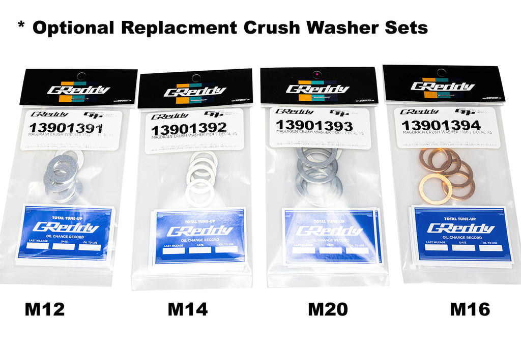 GReddy Magnetic Oil Drain Plug Replacement Washer Set and Sticker
