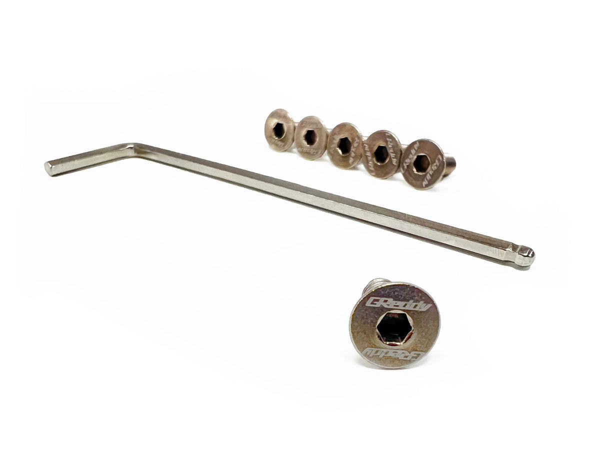 GReddy Titanium Steering Wheel Bolt Set - Raw Titanium