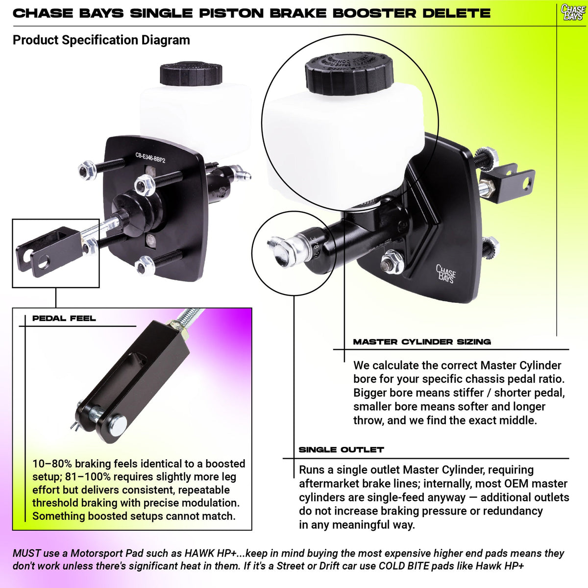 Chase Bays Single Piston Brake Booster Delete  - Subaru