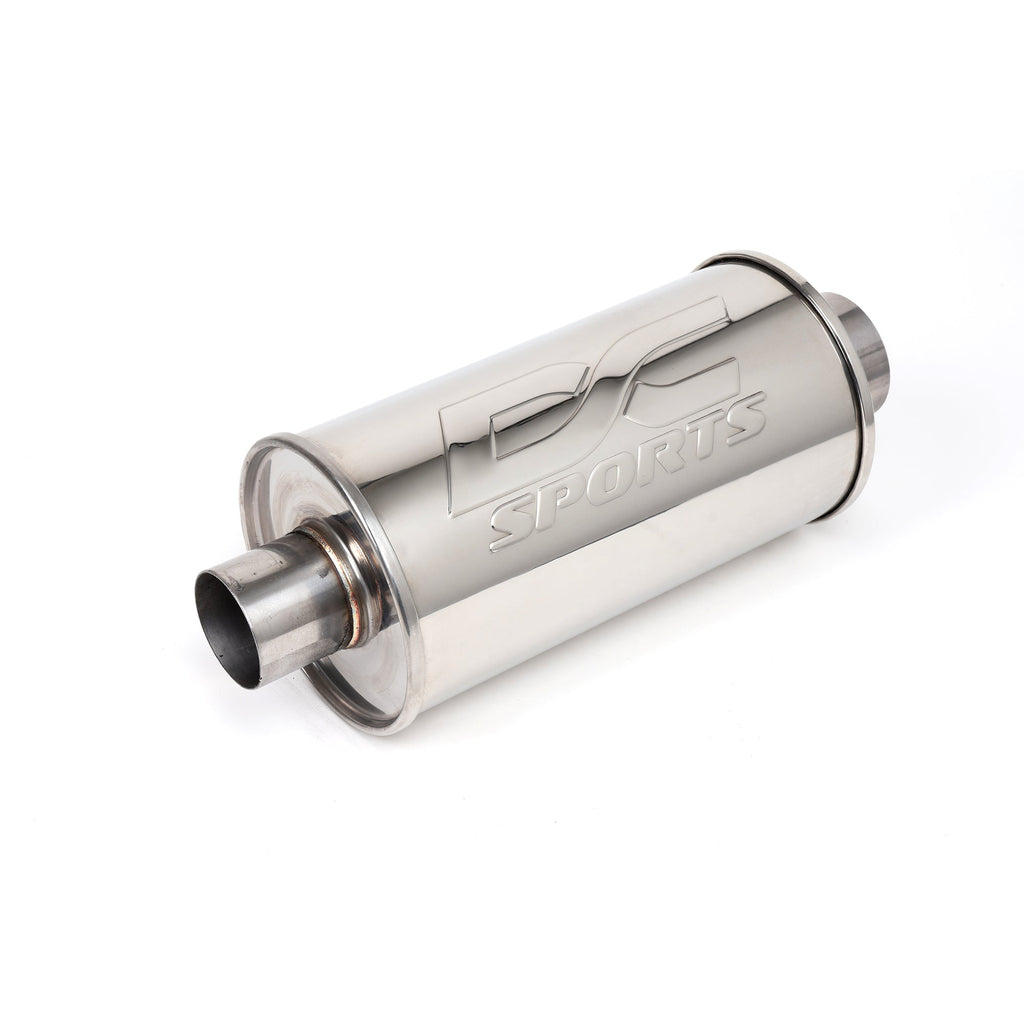 DC Sports Universal Round Muffler 2.5" Inlet / 3" Outlet