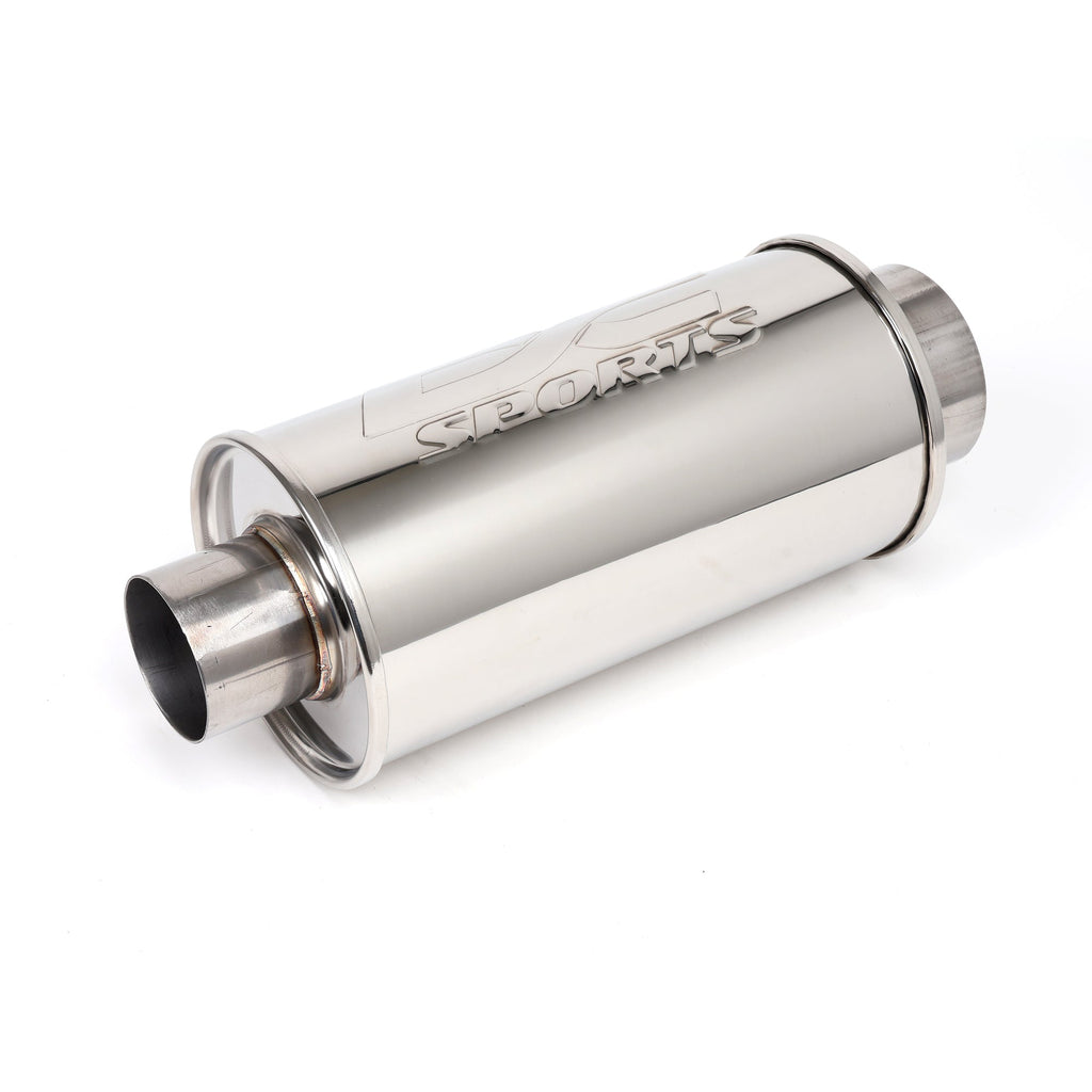 DC Sports Universal Round Muffler 3" Inlet / 4" Outlet