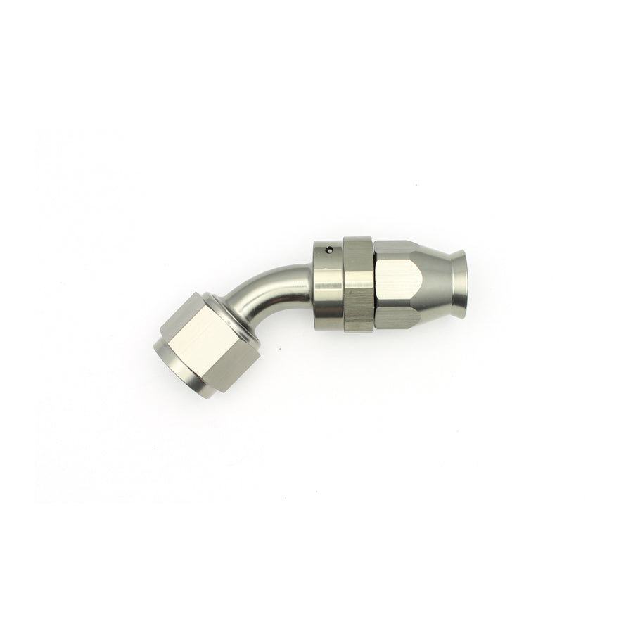 45-Deg. 8AN Swivel PTFE Hose End