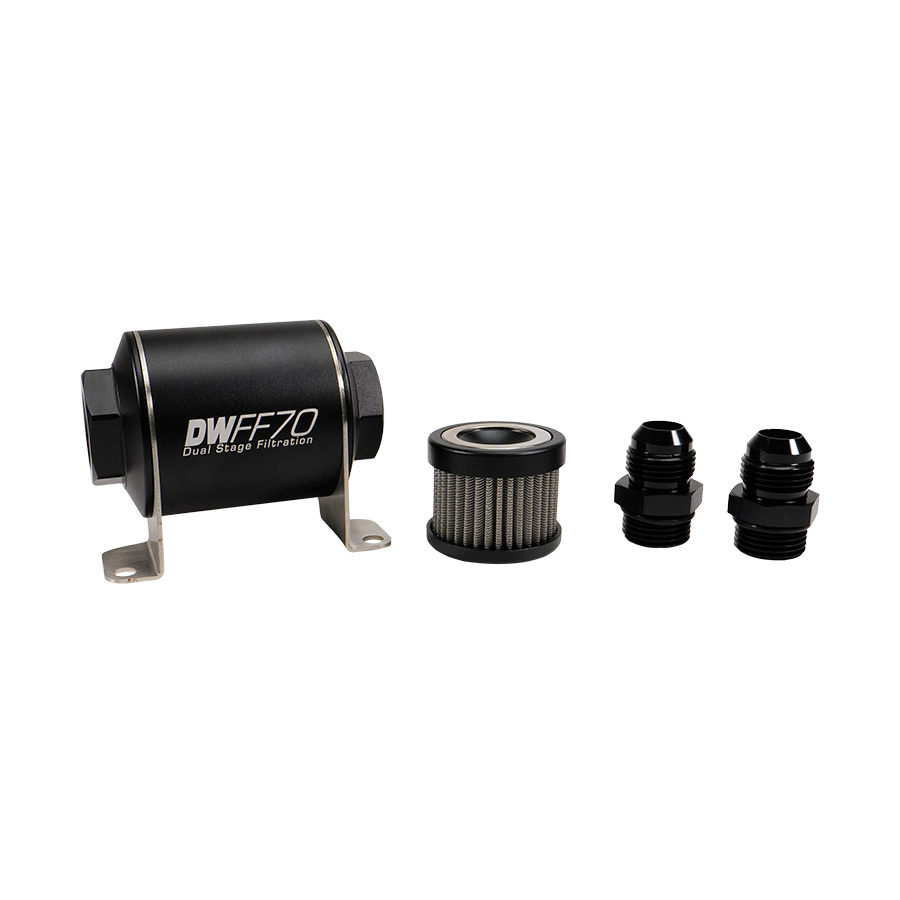 10AN, 5 micron, 70mm In-line fuel filter kit