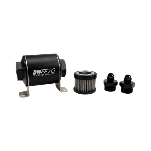 -6AN, 10 micron, 70mm In-line fuel filter kit