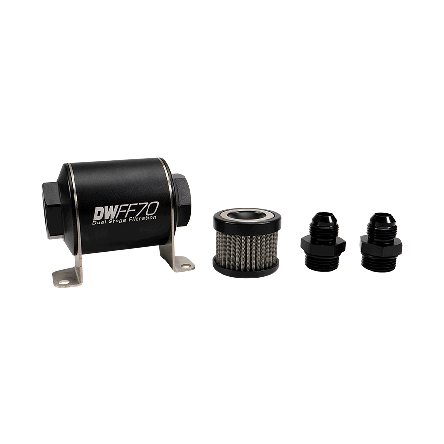 -8AN, 10 micron, 70mm In-line fuel filter kit