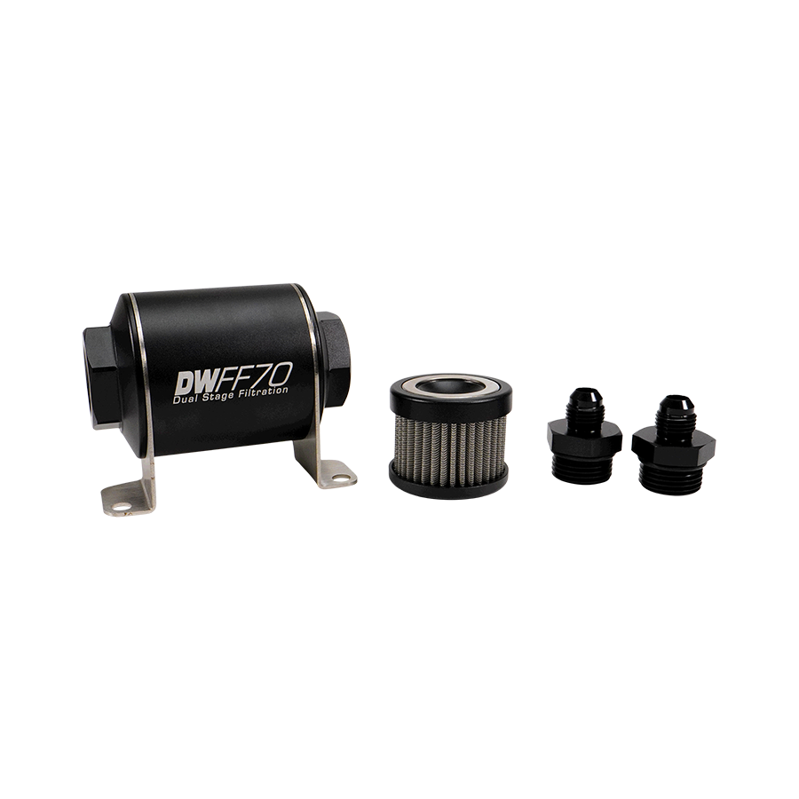 -6AN, 100 micron, 70mm In-line fuel filter kit