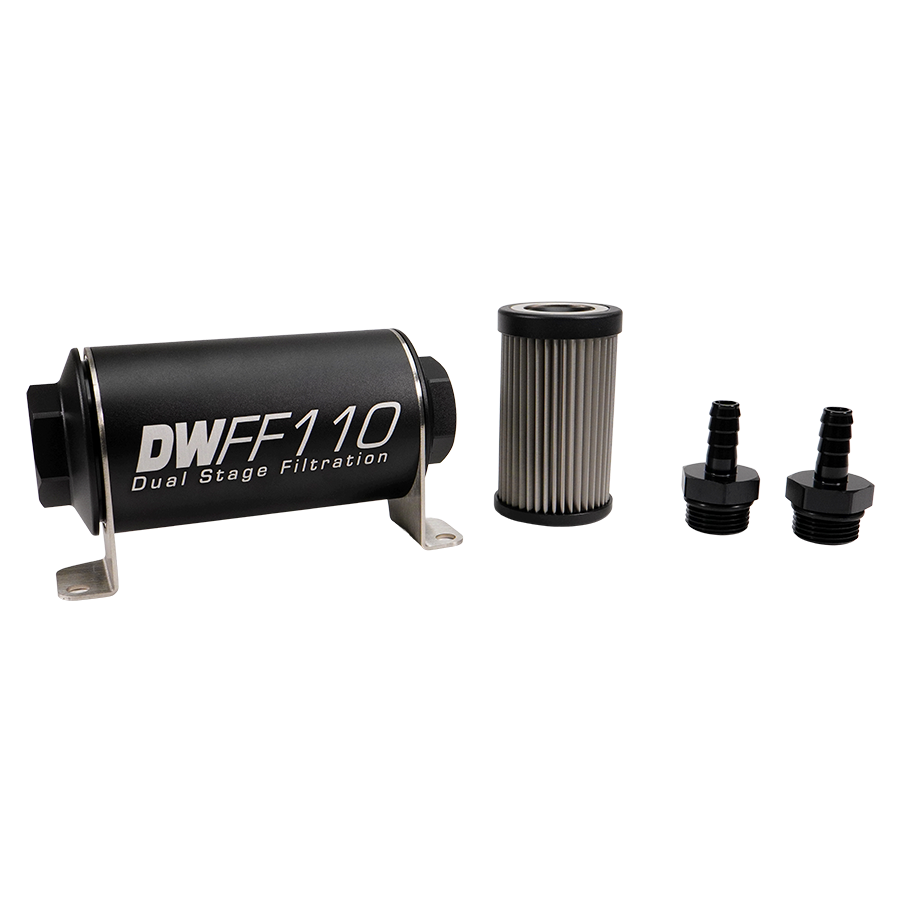 3/8 in, 5 micron, 110mm In-line fuel filter kit