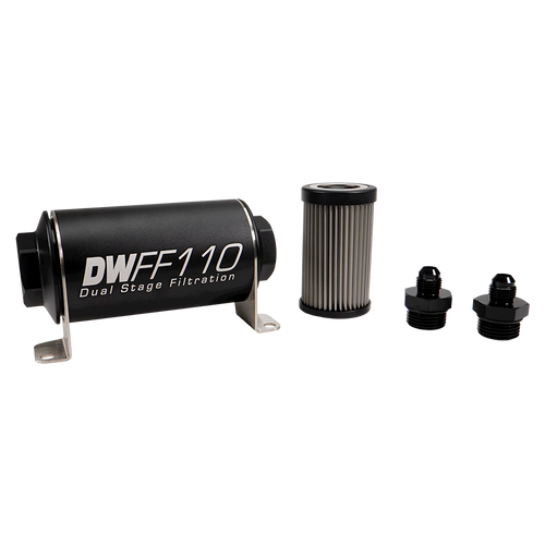 -6AN, 40 micron, 110mm In-line fuel filter kit