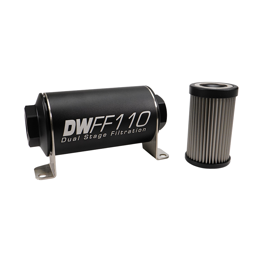 10AN Female, 40 micron, 110mm In-line fuel filter kit