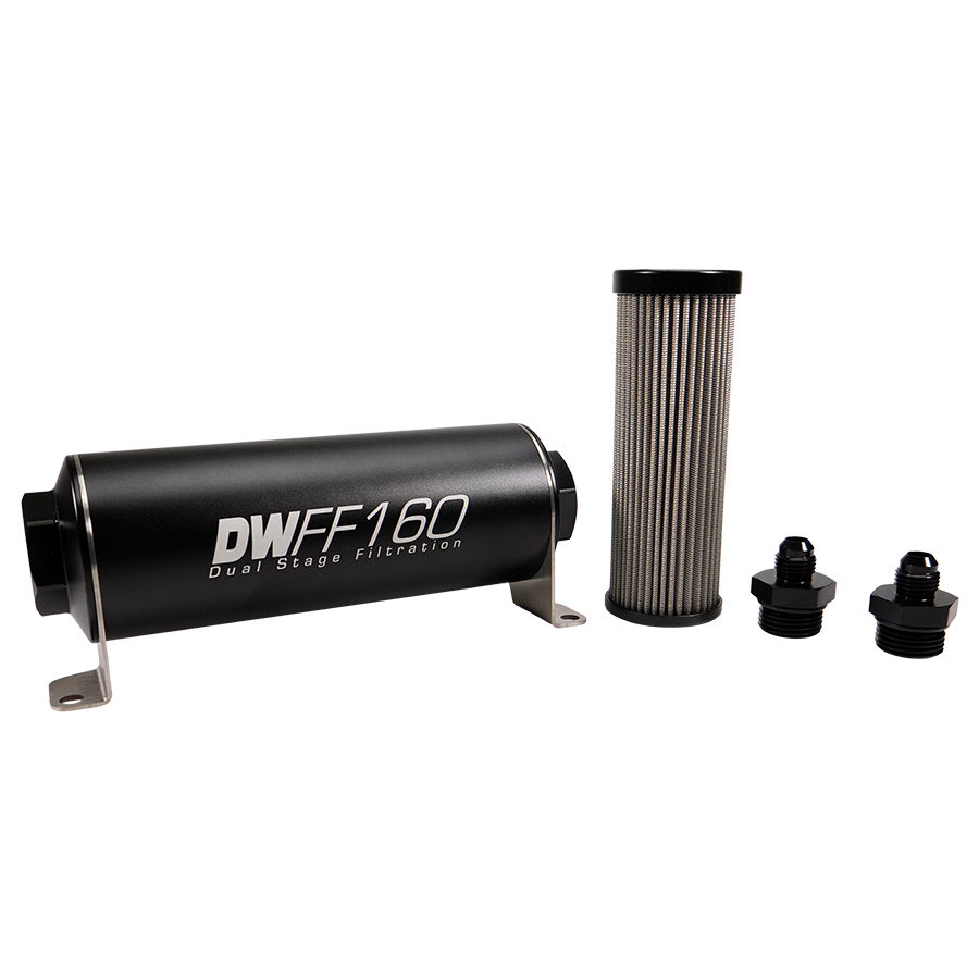 -6AN, 10 micron, 160mm In-line fuel filter kit
