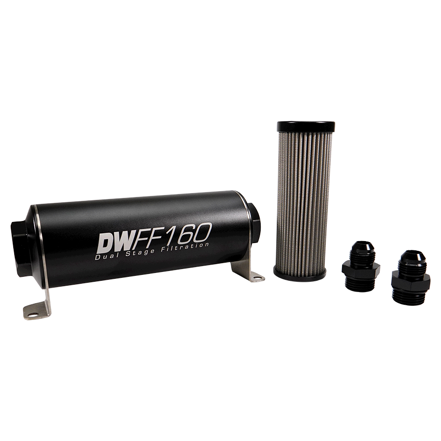 -8AN, 100 micron, 160mm In-line fuel filter kit