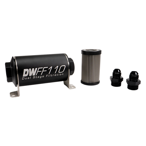 -8AN, 5 micron, 110mm In-line fuel filter kit