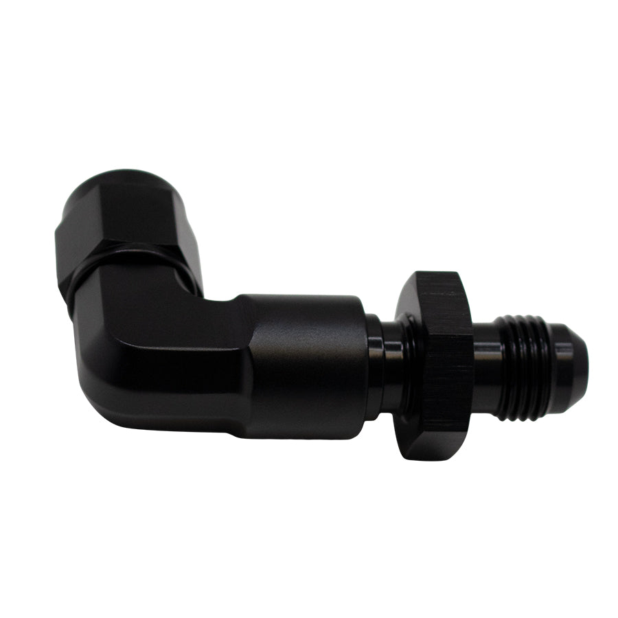 6AN Swivel to 6AN 90-Degree Bulkhead