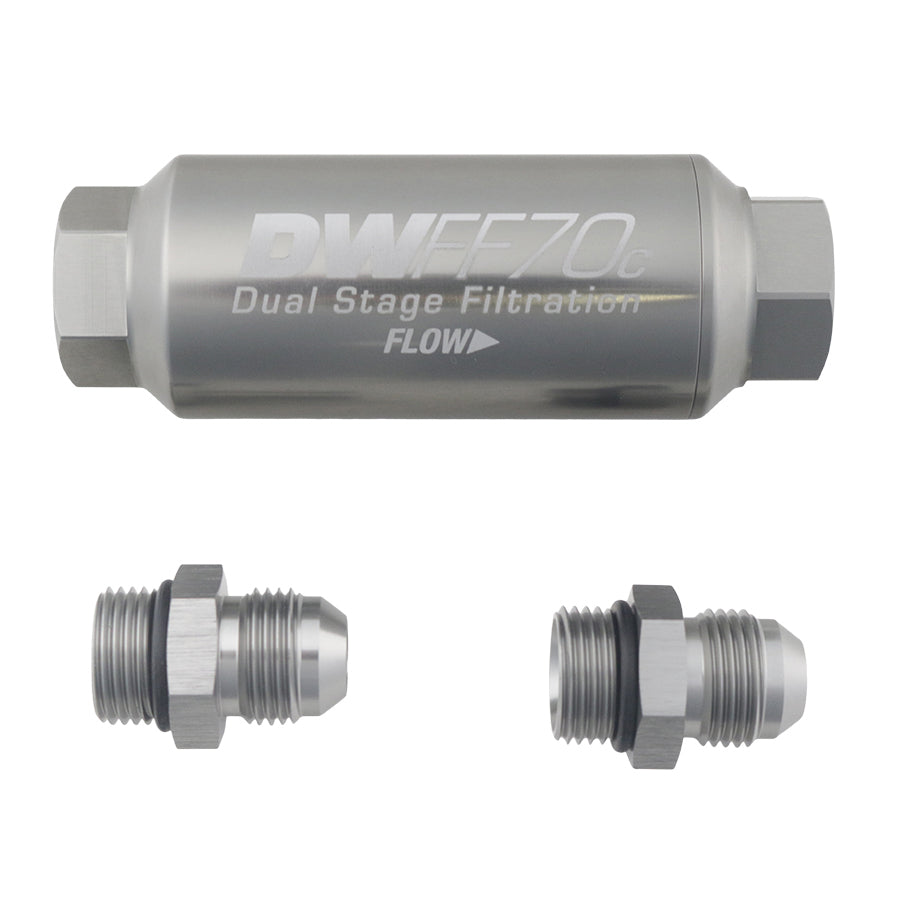 -8AN, 10 micron, 70mm compact in-line fuel filter kit