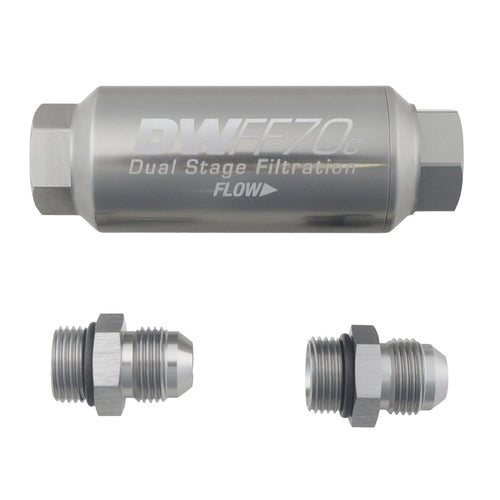 -8AN, 10 micron, 70mm compact in-line fuel filter kit