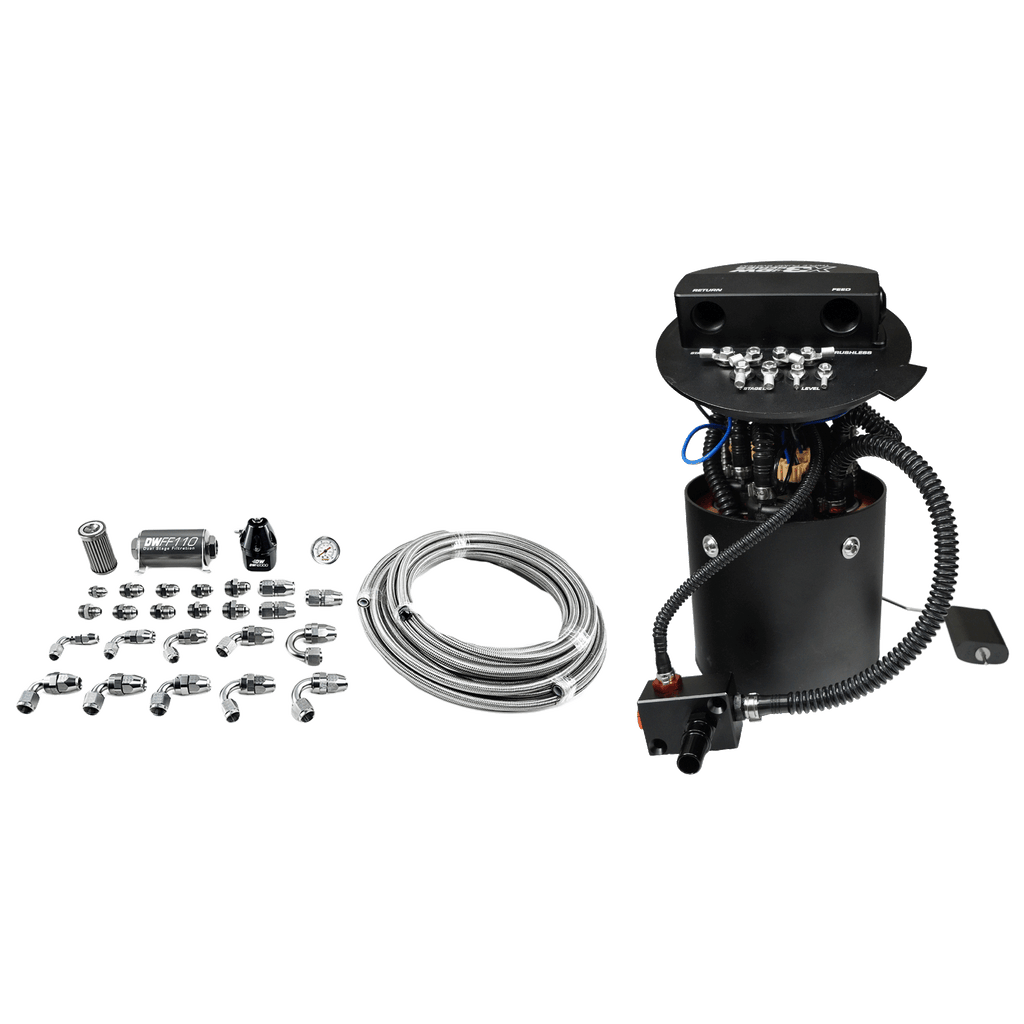 X3 Fuel Pump Module w/DW400 Fuel pumps and PTFE return kit for 2011-24 Ford Mustang