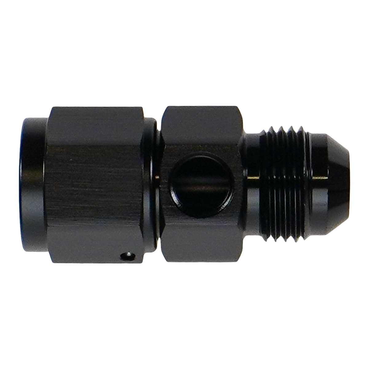 8AN Male Flare to Female Flare Swivel with 1/8th npt
