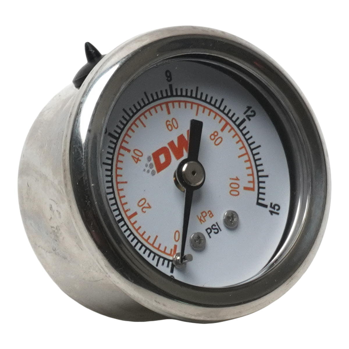 Carburetor Fuel Pressure Gauge - White Face with DW Logo