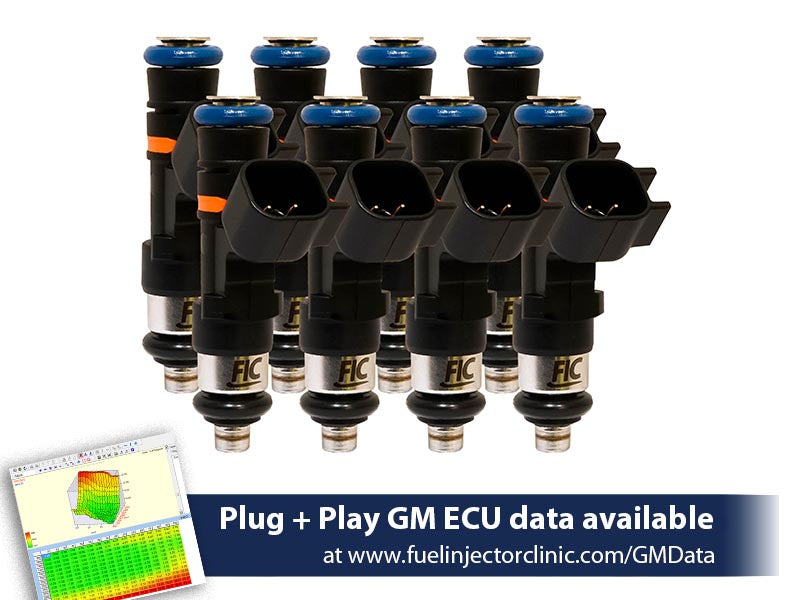 1400cc (160 lbs/hr at OE 58 PSI fuel pressure) FIC Fuel Injector Clinic Injector Set for 4.8/5.3/6.0 Truck Motors ('99-'06) (High-Z) (is304-1400h)