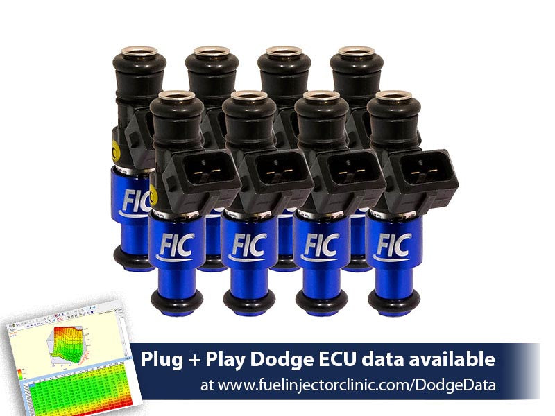 1200cc (130 lbs/hr at OE 58 PSI fuel pressure) FIC Fuel Injector Clinic Injector Set for Dodge Hemi SRT-8, 5.7 (High-Z) (is153-1200h)
